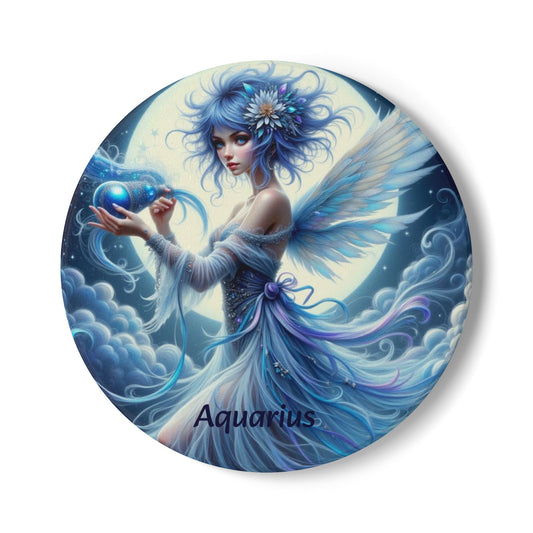 Ceramic Coaster, Zodiac Aquarius, Astrology Signs, Unique Designs, Gift Ideas