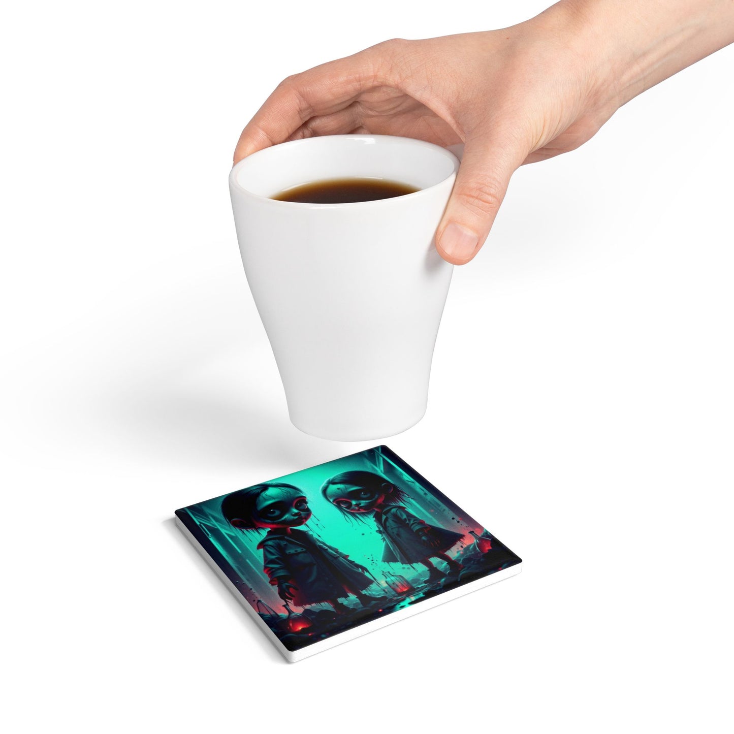 Ceramic Coaster, Tiny Terrors Annabelle & Annalise