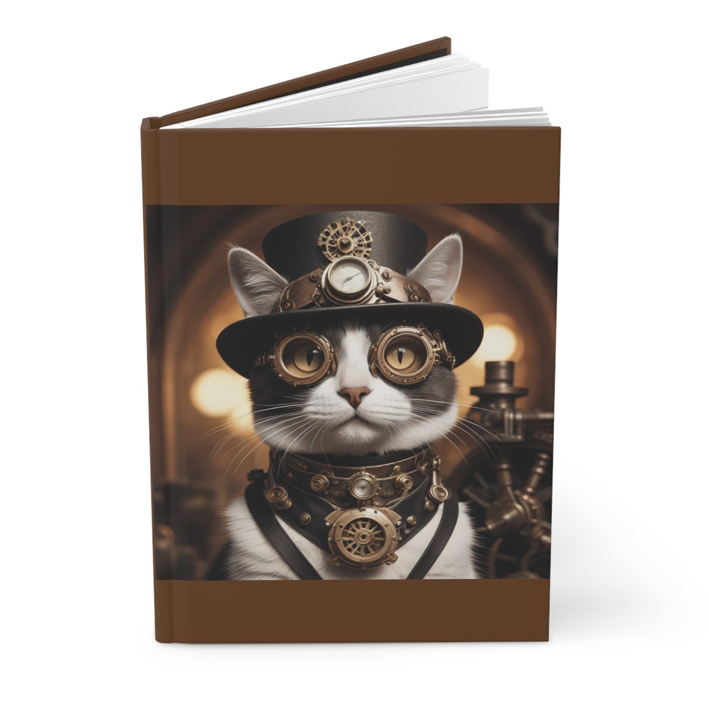 Steampunk Cat Journal, Vintage Style Notebook, Cat Lover Gift, Unique Writing Journal, Creative Gift for Writers