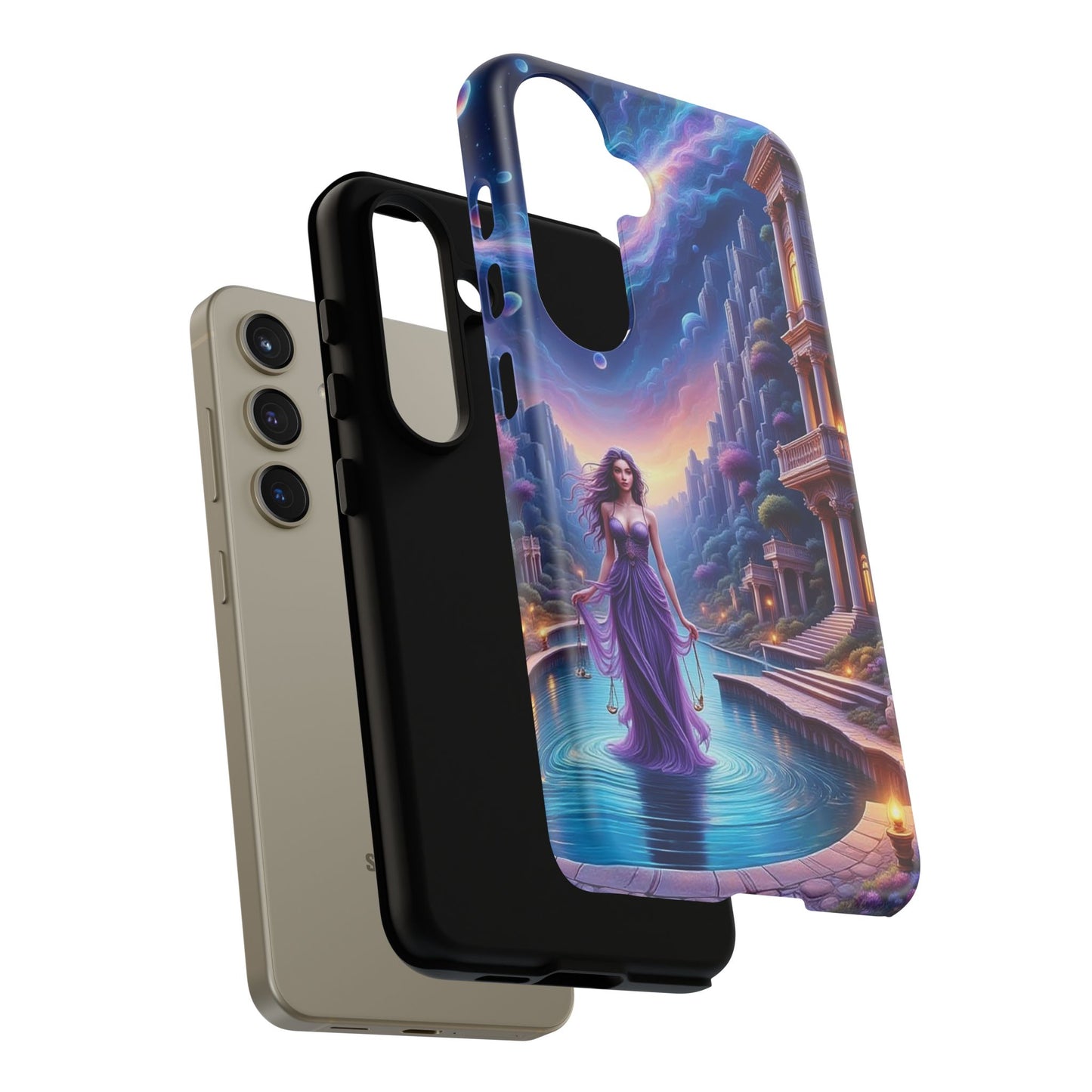 Celestial Fantasy Phone Case, Tough Case for Dreamers, Galaxy Design, Gift for Her, Magical Phone Accessory