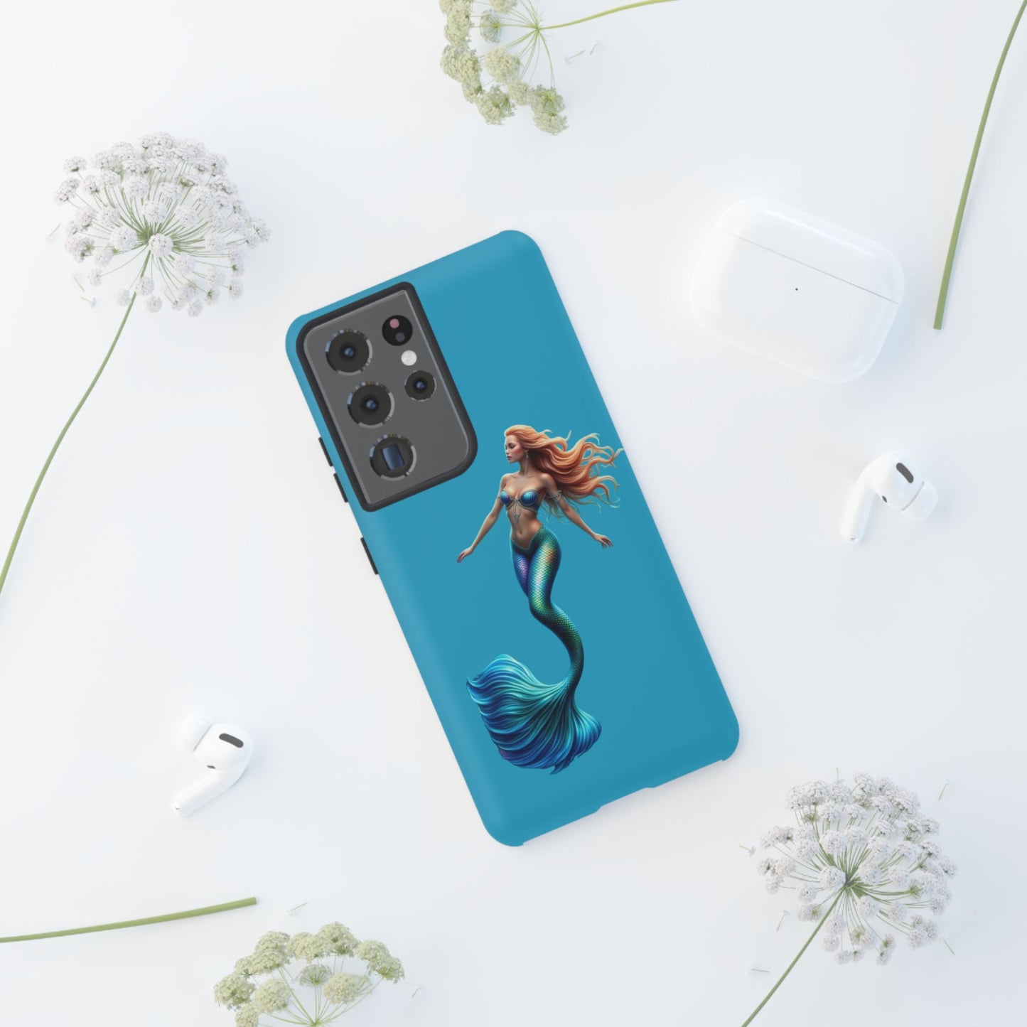 Mermaid Phone Case, Tough Phone Cover, Ocean Lover Gift, Cute Mermaid Accessory, Summer Vibes Case