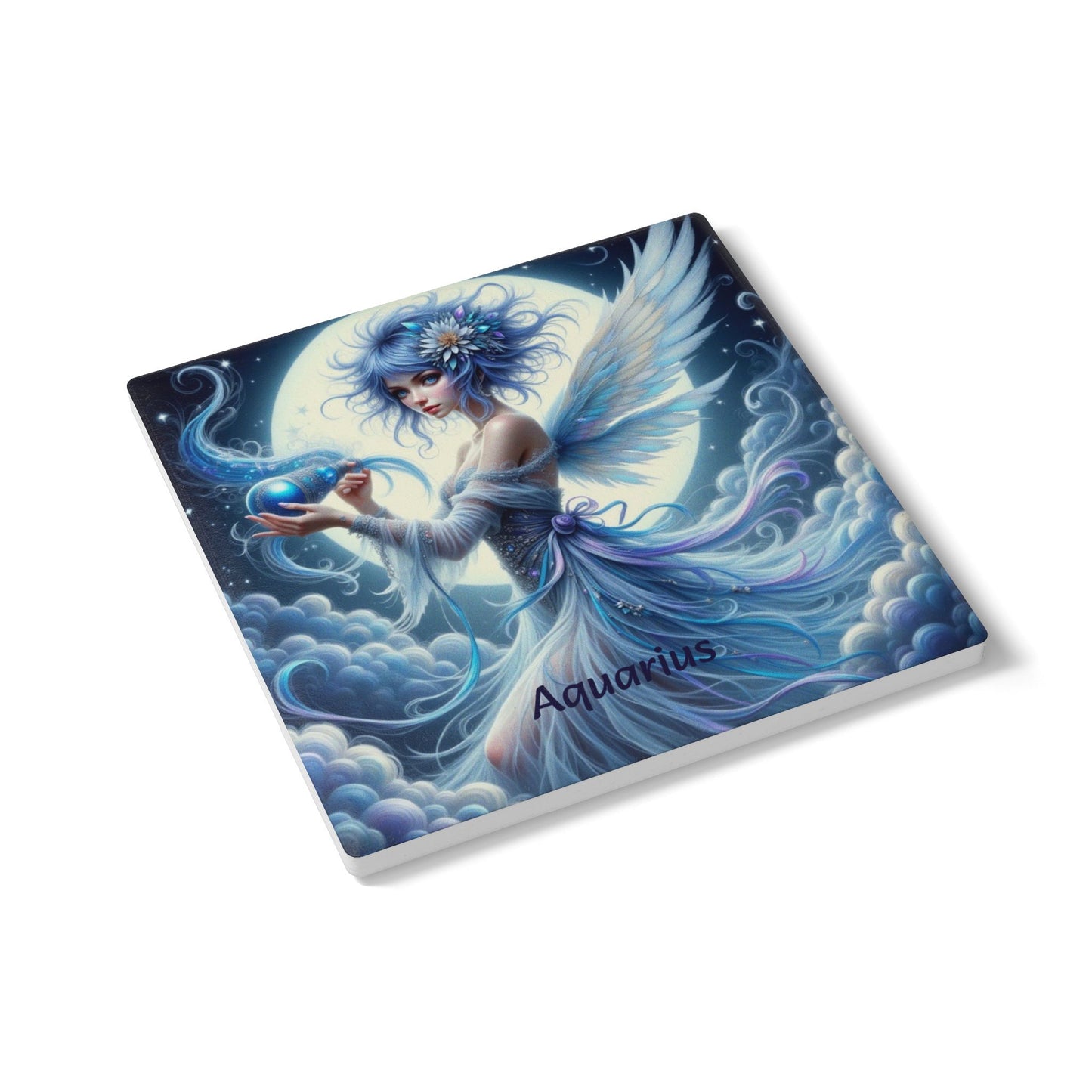 Ceramic Coaster, Zodiac Aquarius, Astrology Signs, Unique Designs, Gift Ideas