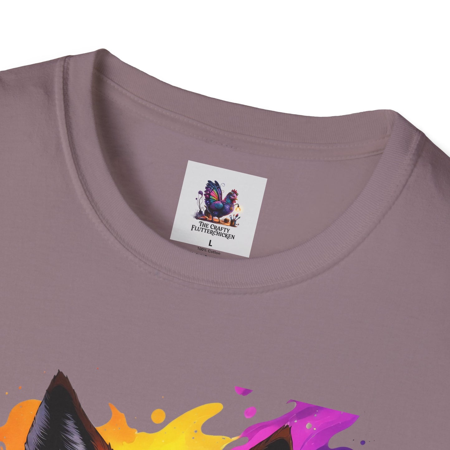 Colorful Wolf Art Unisex Softstyle T-Shirt, Animal Lover Gift, Colorful Tee, Nature-Inspired Apparel, Cute Graphic Shirt