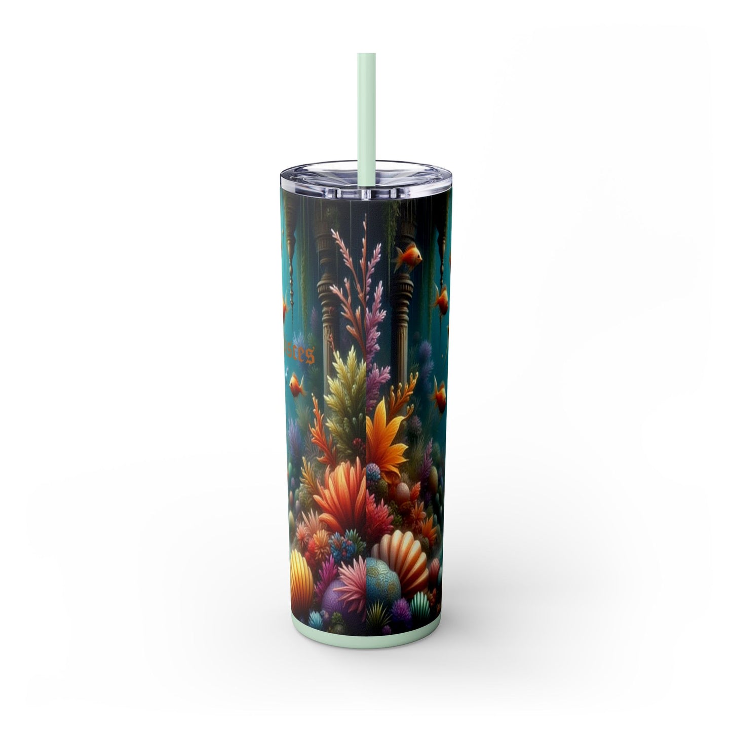 Zodiac Pisces Tumbler with Straw, 20oz