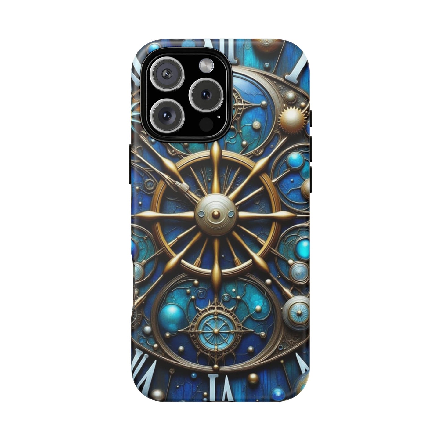 Stylish Phone Cases for Adventurers, Unique Phone Cover, Gift for Friends, Gold and Blue Steampunk Design, Tough Protective Case, Artistic [...]