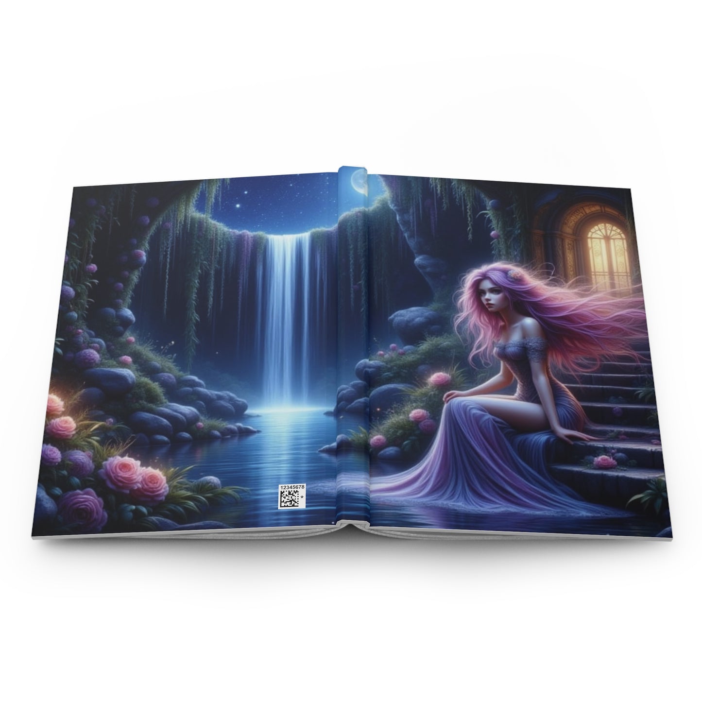 Enchanted Hardcover Journal with Fairy Tale Design, Dreamy Waterfall Writing Notebook, Mystical Floral Diary, Gift for Writers and Art [...]