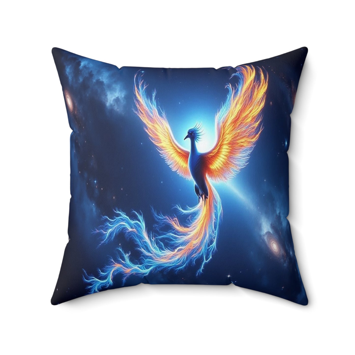 Phoenix Fire Spun Polyester Pillow, Boho Home Decor, Fantasy Gift, Artistic Cushion, Flame Inspired Decorative Pillow