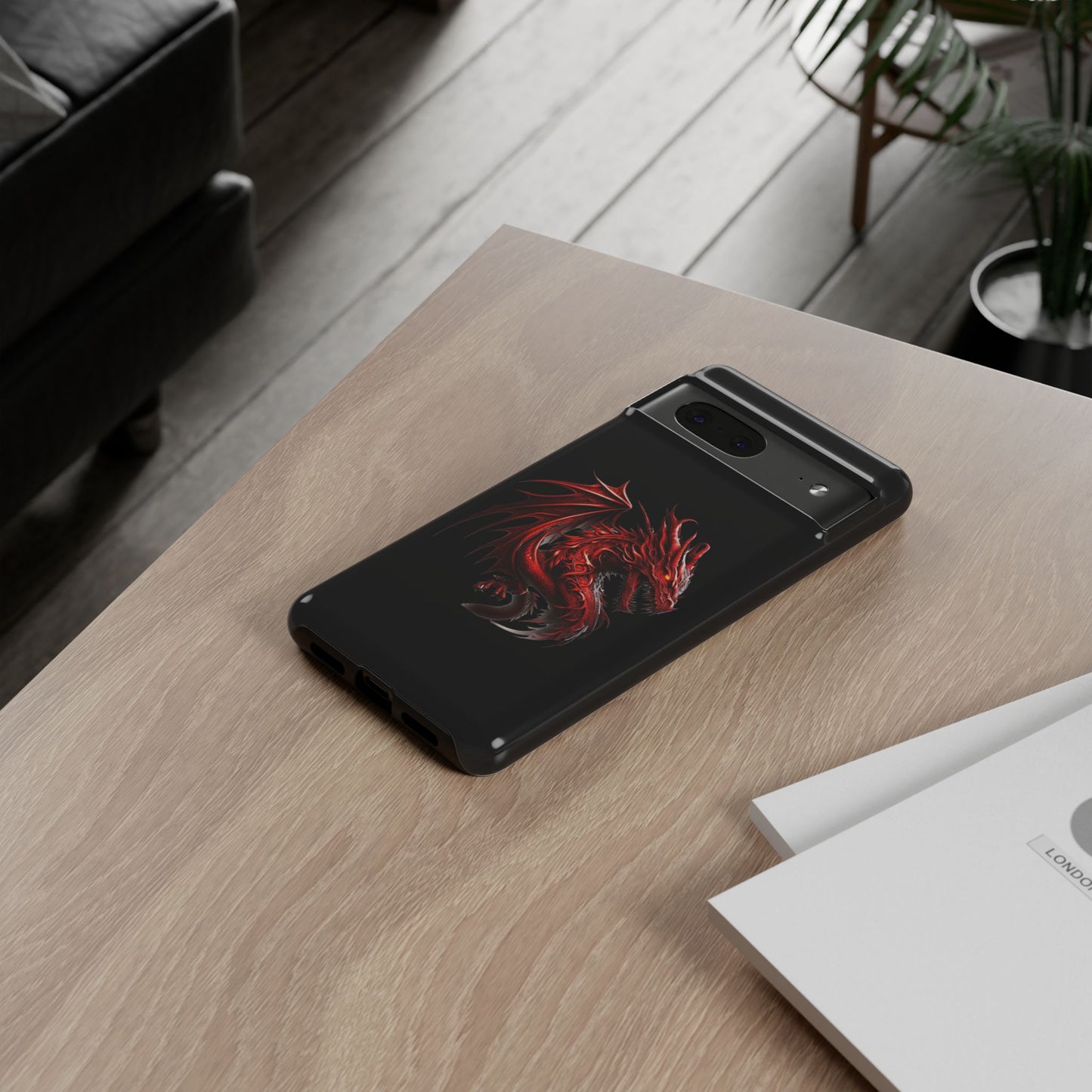 Red Dragon Phone Case, Fantasy Case, Tough Phone Cover, Gift for Gamers, Dragon Lover, Unique Mobile Accessory