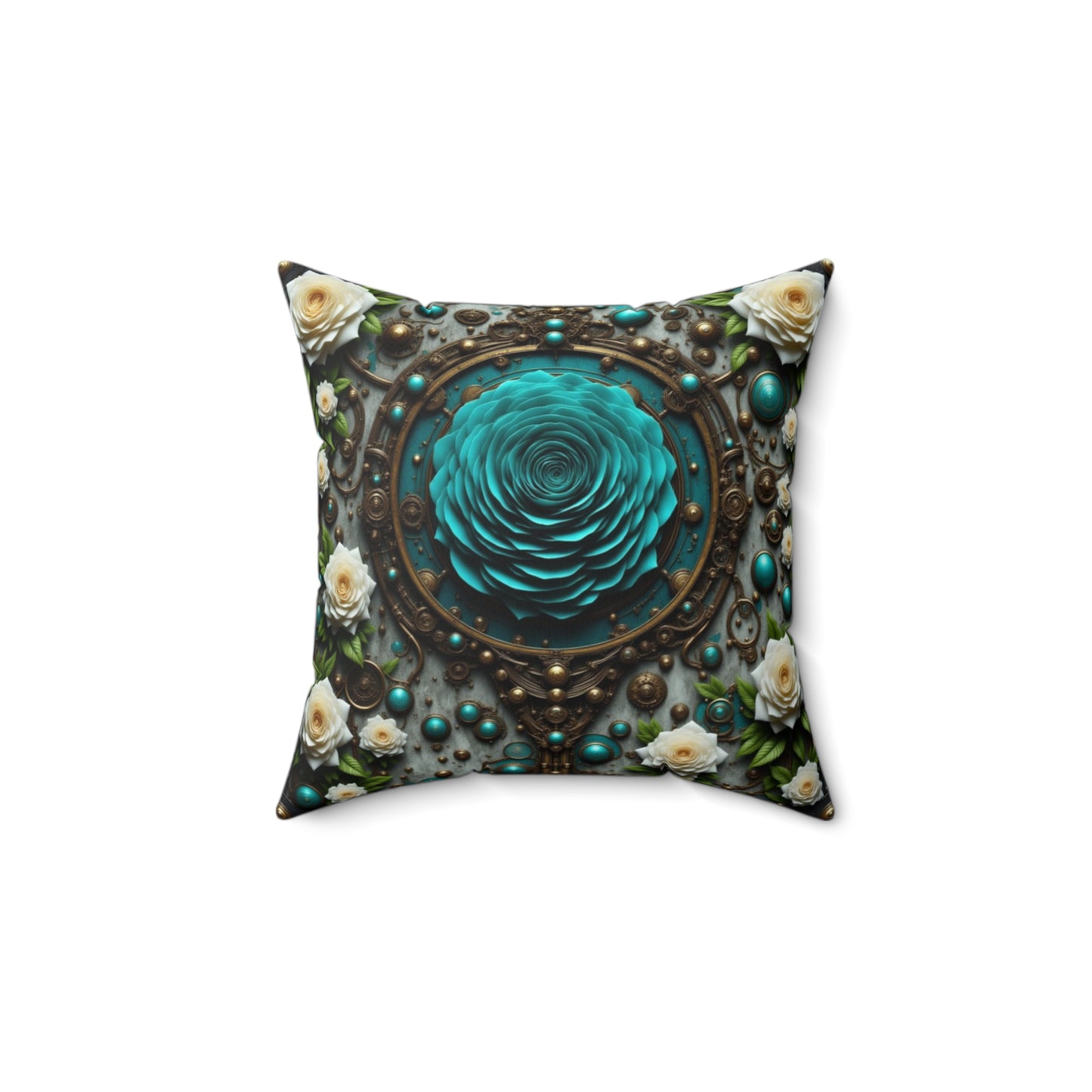 Steampunk Bohemian Floral Pillow Cover | Cozy Home Decor, Gift for Her, Wedding Decor, Boho Style Throw Pillow, Decorative Cushion