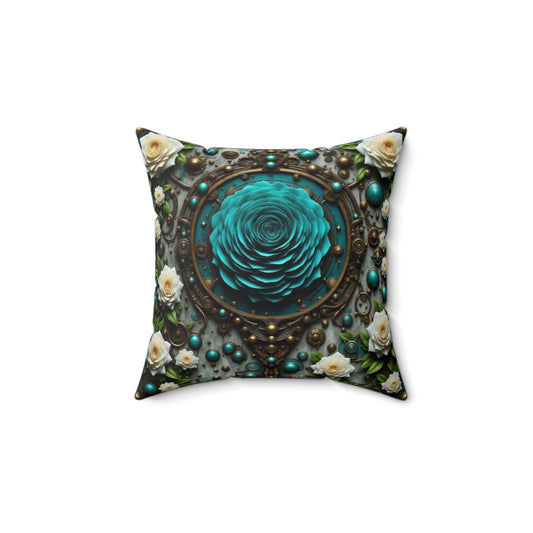 Steampunk Bohemian Floral Pillow Cover | Cozy Home Decor, Gift for Her, Wedding Decor, Boho Style Throw Pillow, Decorative Cushion