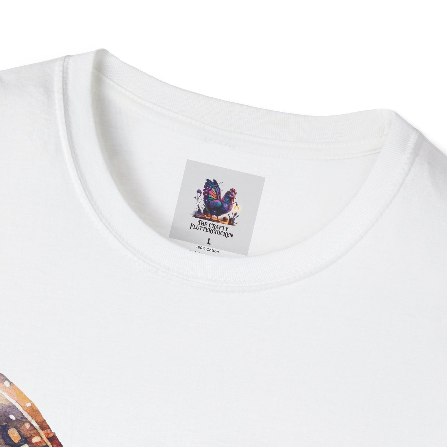 Colorful Space Butterfly Art Unisex Softstyle T-Shirt, Colorful Tee, Nature-Inspired Apparel, Cute Graphic Shirt