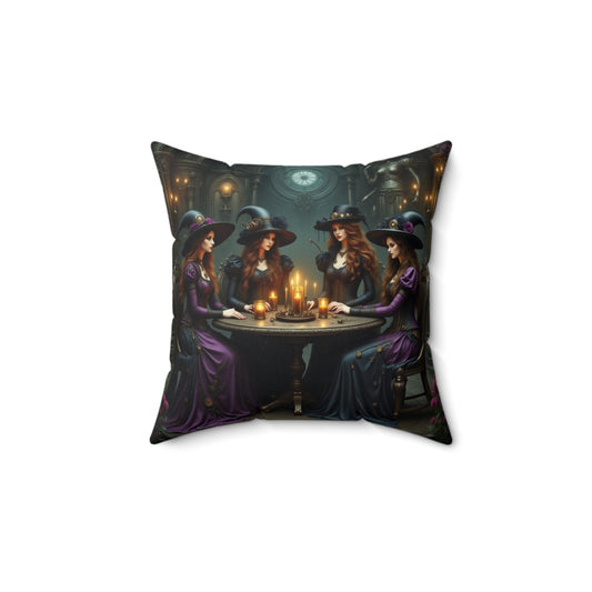 Halloween-Themed Spun Polyester Pillow, Witch Pillow, Spooky Decor, Gothic Home Accent, Witchcraft Decoration, Cozy Accent