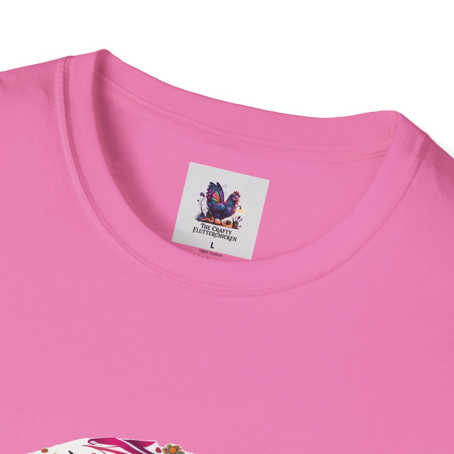 Colorful Sugar Skull Art Unisex Softstyle T-Shirt, Colorful Tee, Cute Graphic Shirt