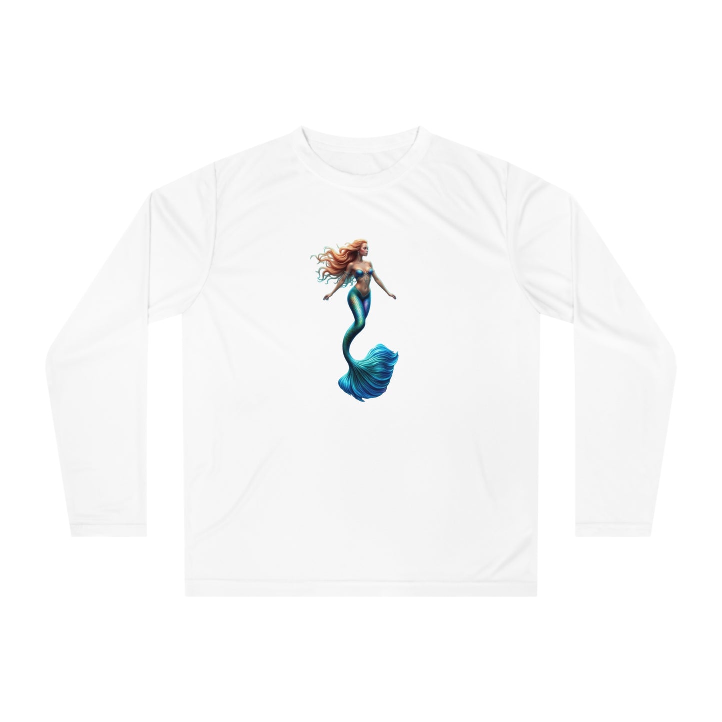 Mermaid Long Sleeve Performance Shirt, Beachwear, Activewear, Gift for Her, Summer Fashion, Unisex Workout Top