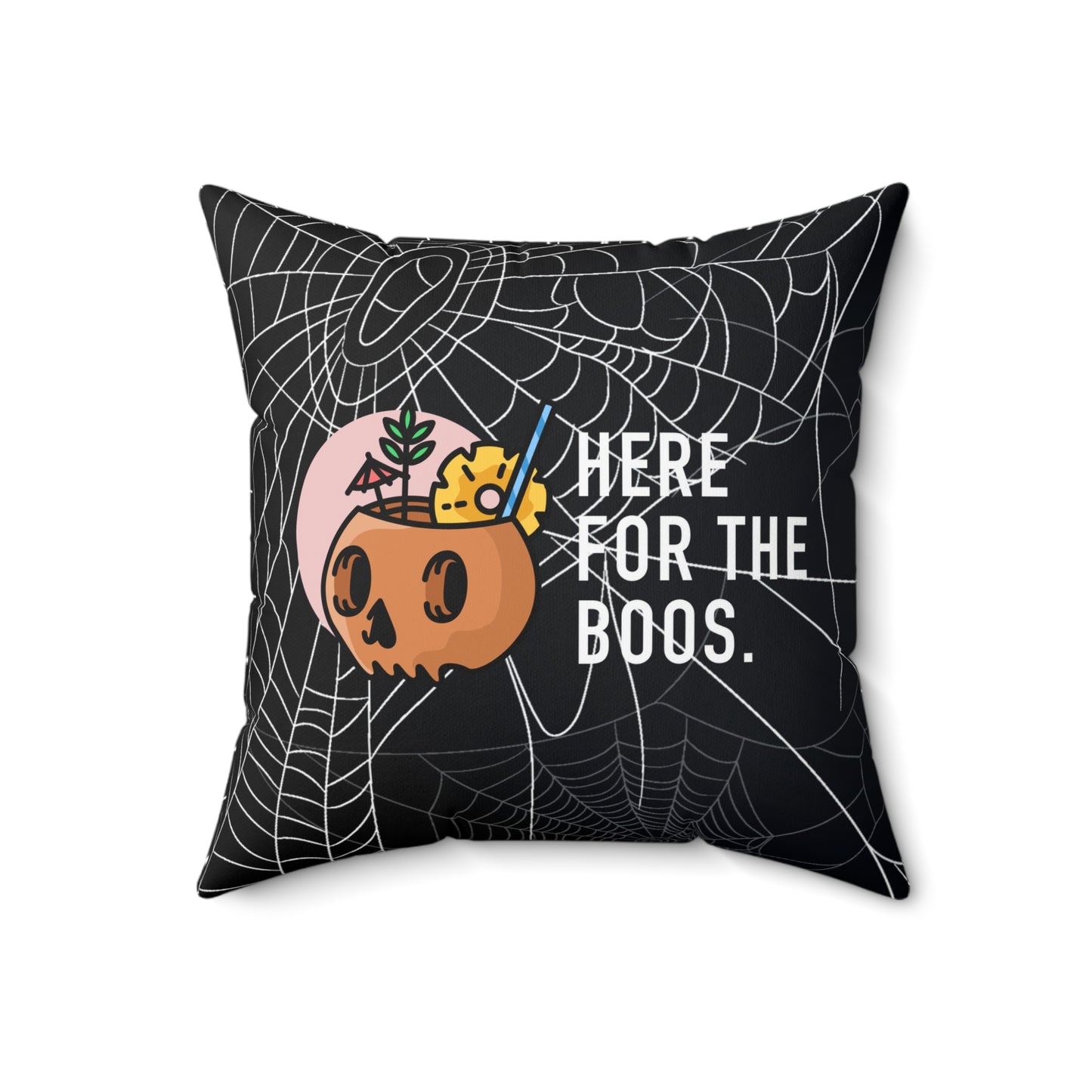 Halloween-Themed Square Pillow, Cozy Decor for Spooky Season, Home Accent for Fall Celebrations, 'Here for the Boos' Design, Gift for [...]