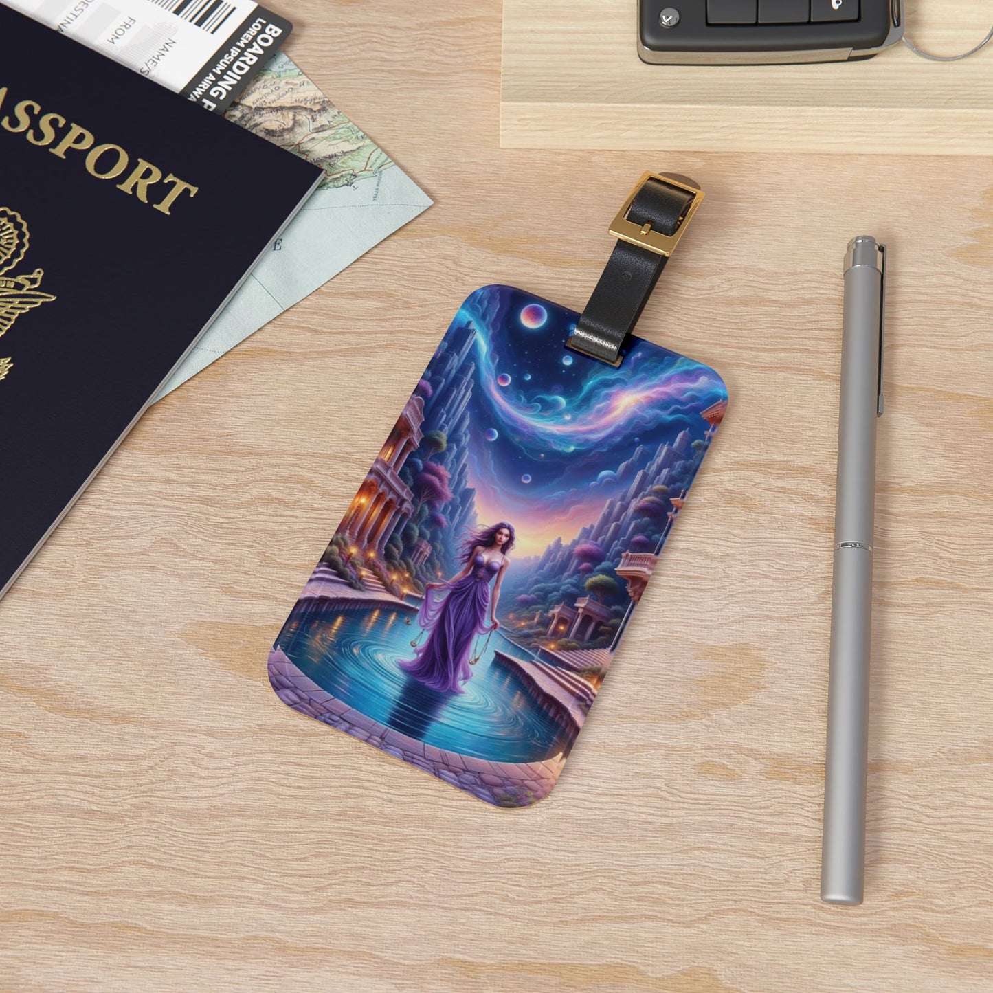 Dreamy Fantasy Luggage Tag - Personalized Travel Accessories, Baggage Identifier, Gift for Travelers, Vacation Essentials, Stylish Bag Tag