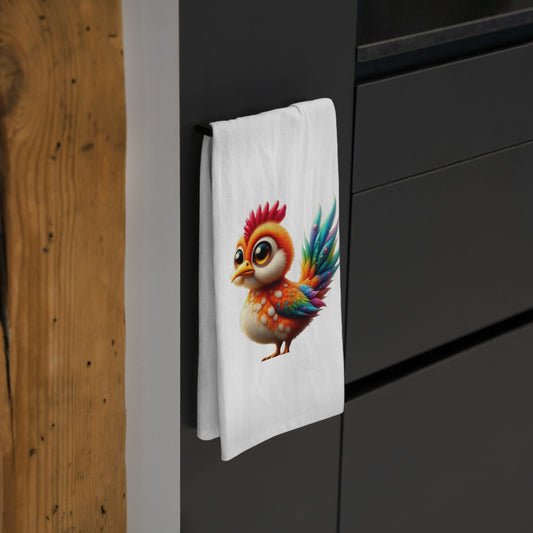 Juniper; Colorful Chicken Tea Towel, Home Decor, Kitchen Accessory, Gift for Bird Lovers, Quirky Kitchen Towel, Nature Inspired Gift