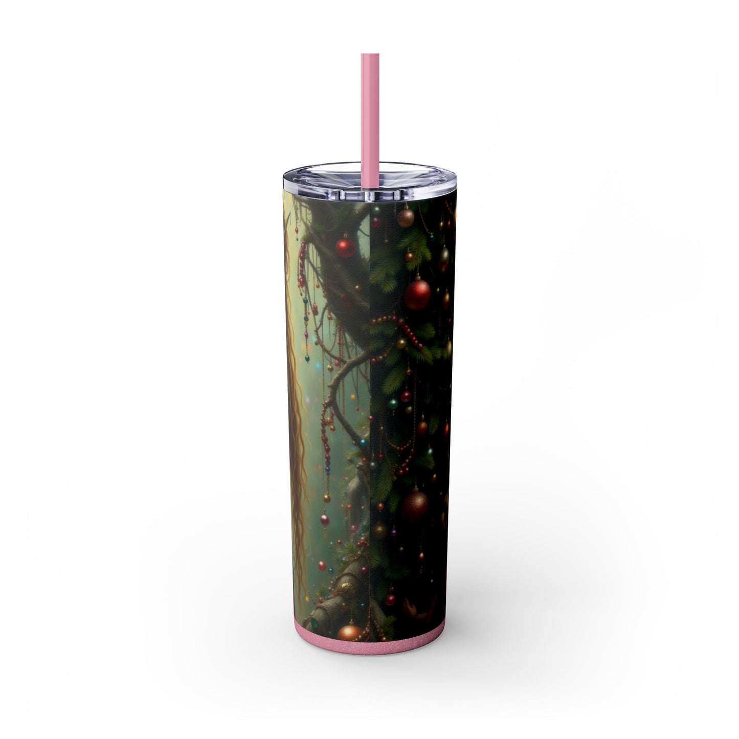 Festive Skinny Tumbler with Straw, 20oz - Holiday Drinkware, Christmas Gift, Seasonal Decor, Eco-Friendly Beverage Container, Unique [...]
