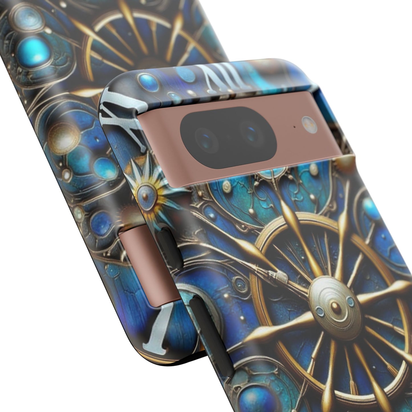 Stylish Phone Cases for Adventurers, Unique Phone Cover, Gift for Friends, Gold and Blue Steampunk Design, Tough Protective Case, Artistic [...]