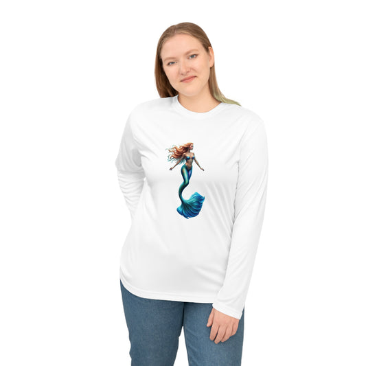 Mermaid Long Sleeve Performance Shirt, Beachwear, Activewear, Gift for Her, Summer Fashion, Unisex Workout Top