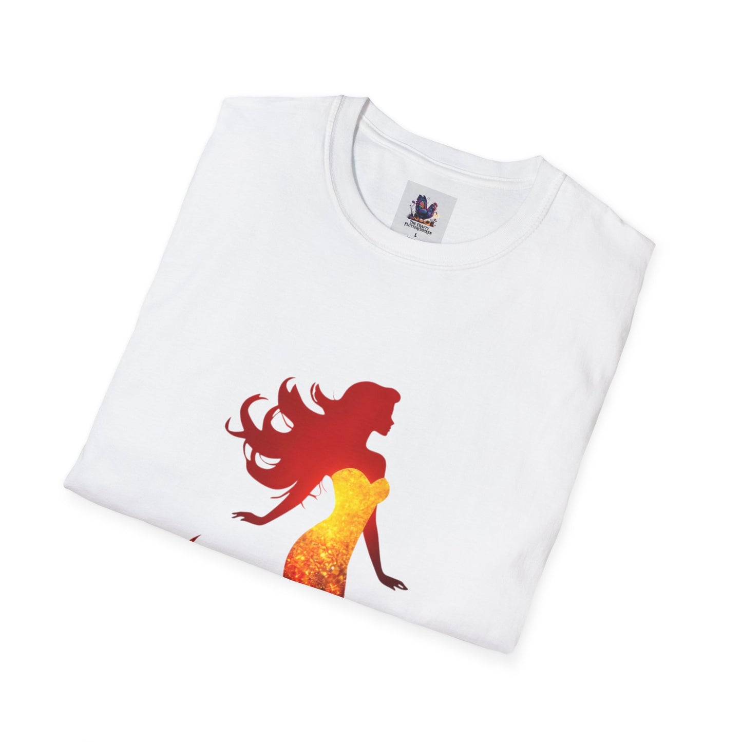 Colorful Orange Mermaid Art Unisex Soft style T-Shirt, Colorful Tee, Cute Graphic Shirt