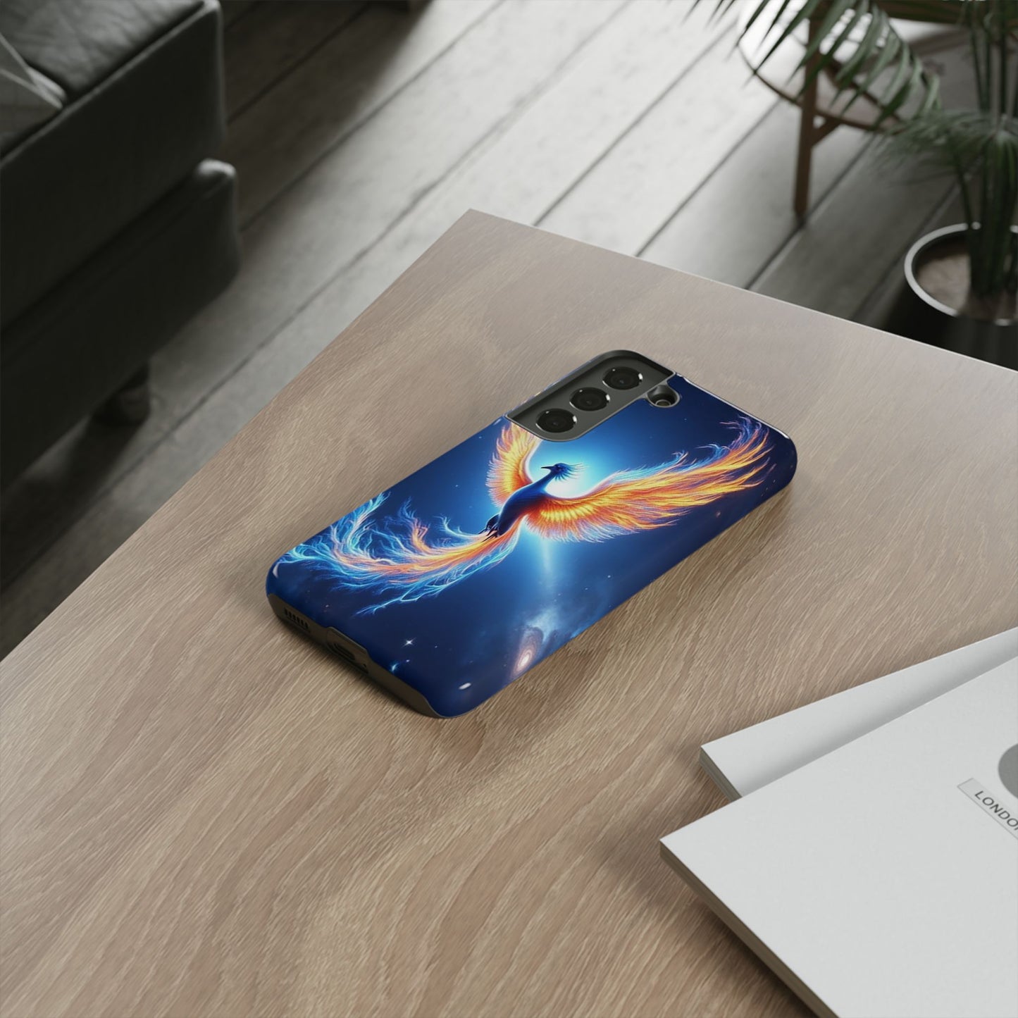 Phoenix Tough Case, Blue Bird Phone Case, Fantasy Designs, Space theme