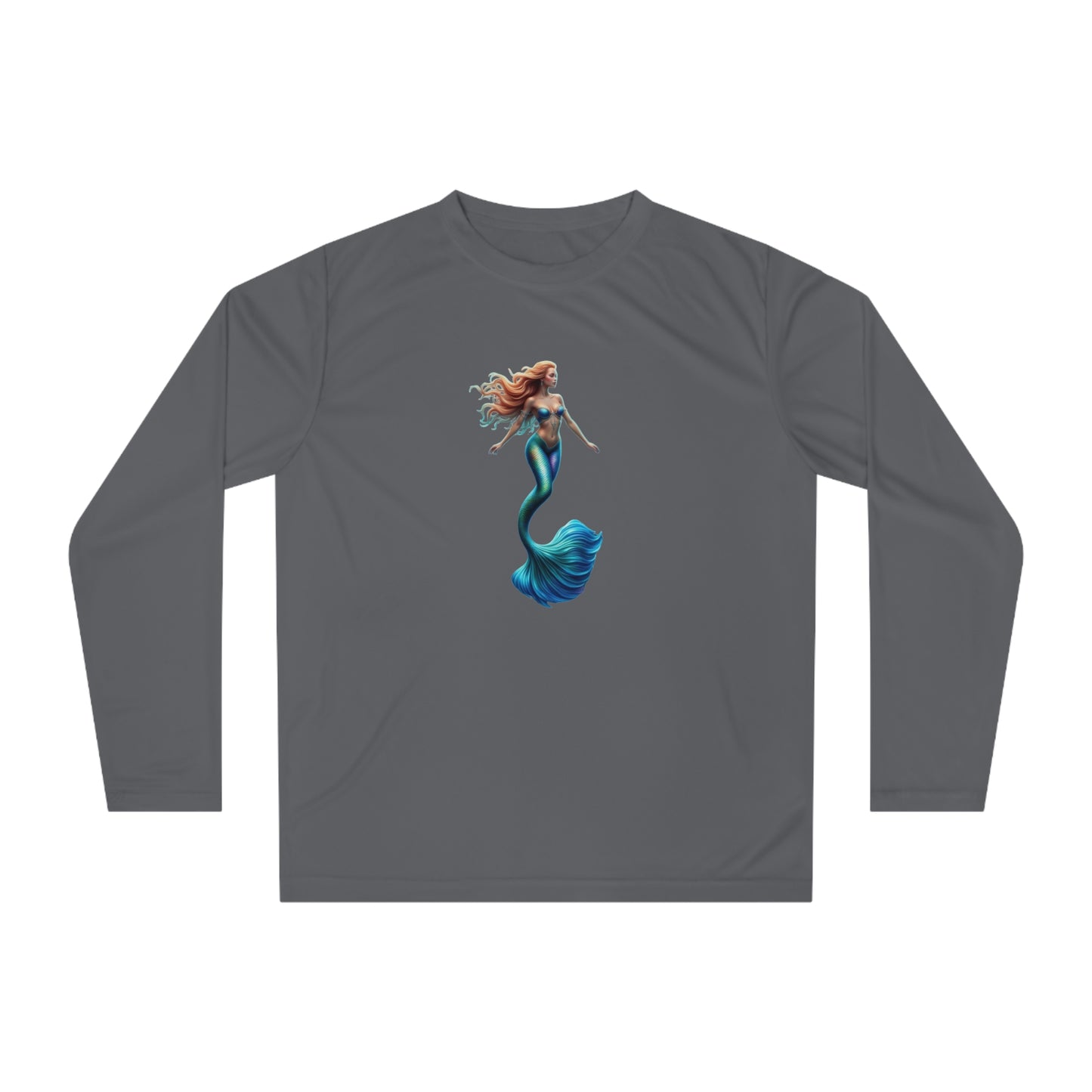 Mermaid Long Sleeve Performance Shirt, Beachwear, Activewear, Gift for Her, Summer Fashion, Unisex Workout Top