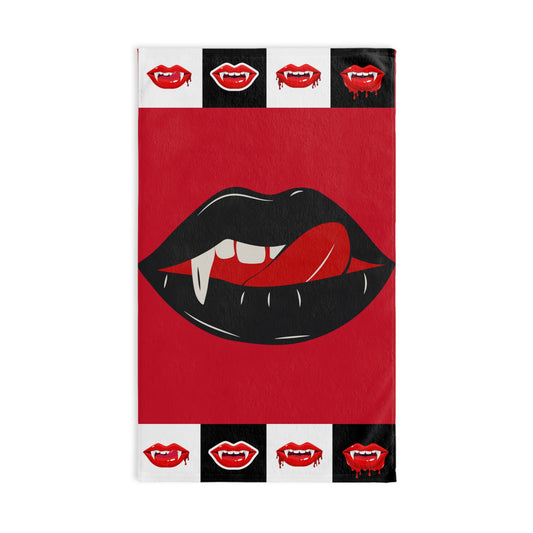 Glamorous Vampire Hand Towel | Gothic Decor, Kitchen Accessory, Unique Gift, Halloween, Makeup Towel
