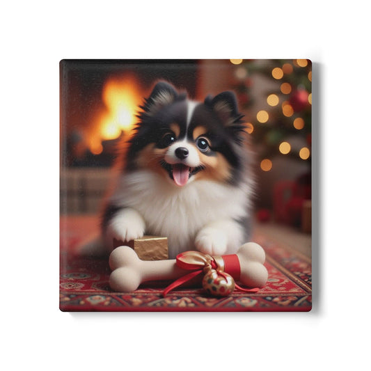 Puppy Love Ceramic Coaster, Cute Dog Decor, Pet Lover Gift, Home Accessories, Christmas Gift, Dog-Themed Coaster