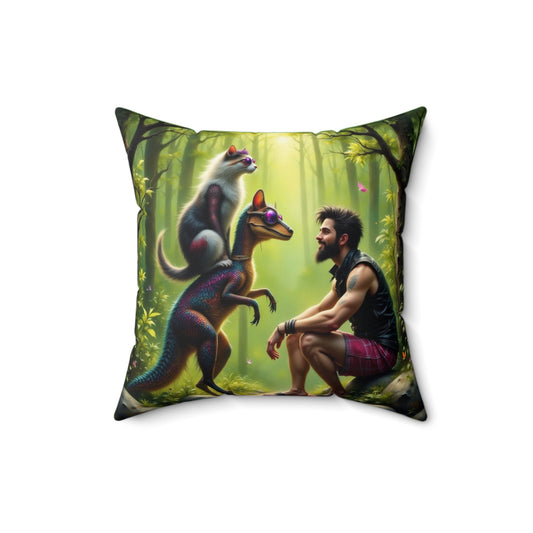 Dungeon Crawler Carl Inspired Pillow, Fantasy Forest Decor, Animal Lovers Gift, Colorful Home Accent, Cozy Couch Pillow, Unique Throw Cushion