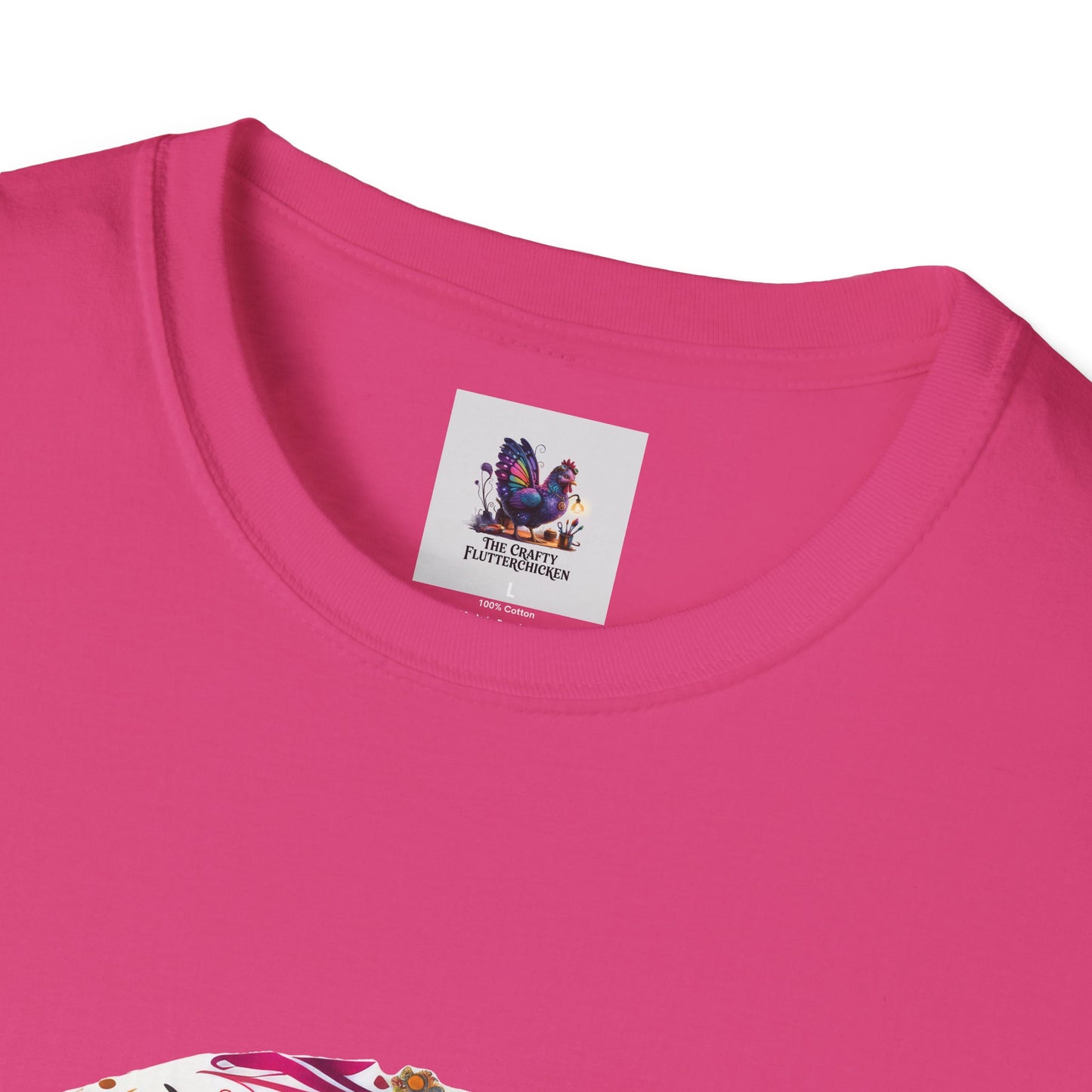 Colorful Sugar Skull Art Unisex Softstyle T-Shirt, Colorful Tee, Cute Graphic Shirt