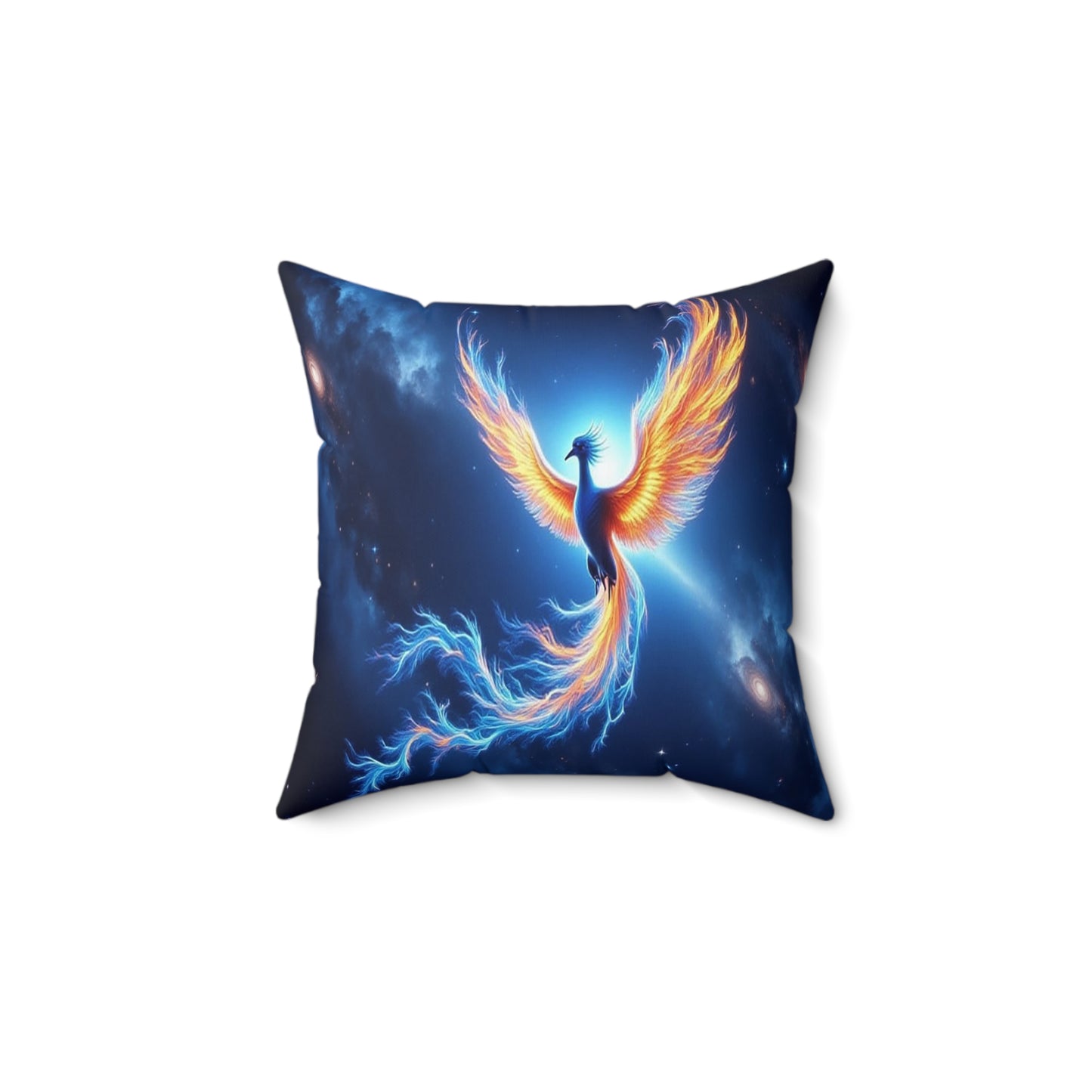 Phoenix Fire Spun Polyester Pillow, Boho Home Decor, Fantasy Gift, Artistic Cushion, Flame Inspired Decorative Pillow