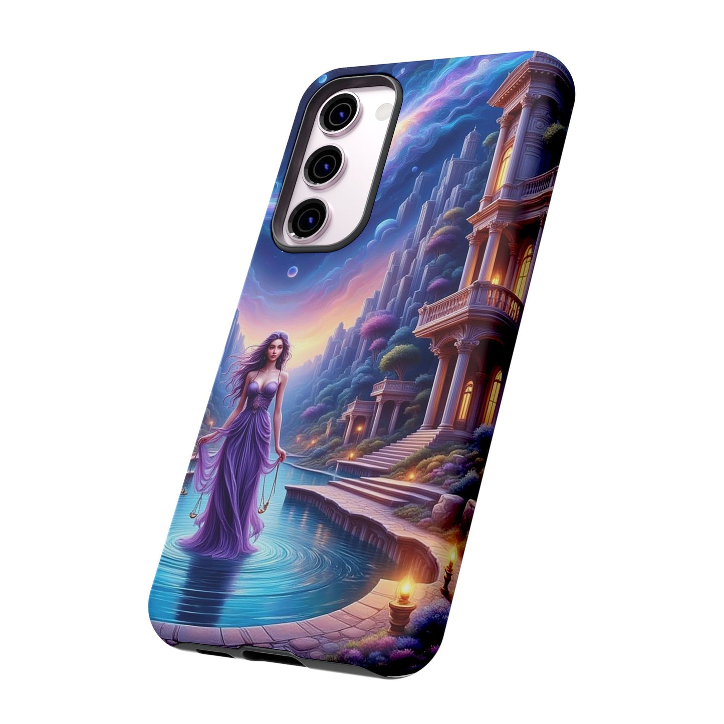 Celestial Fantasy Phone Case, Tough Case for Dreamers, Galaxy Design, Gift for Her, Magical Phone Accessory