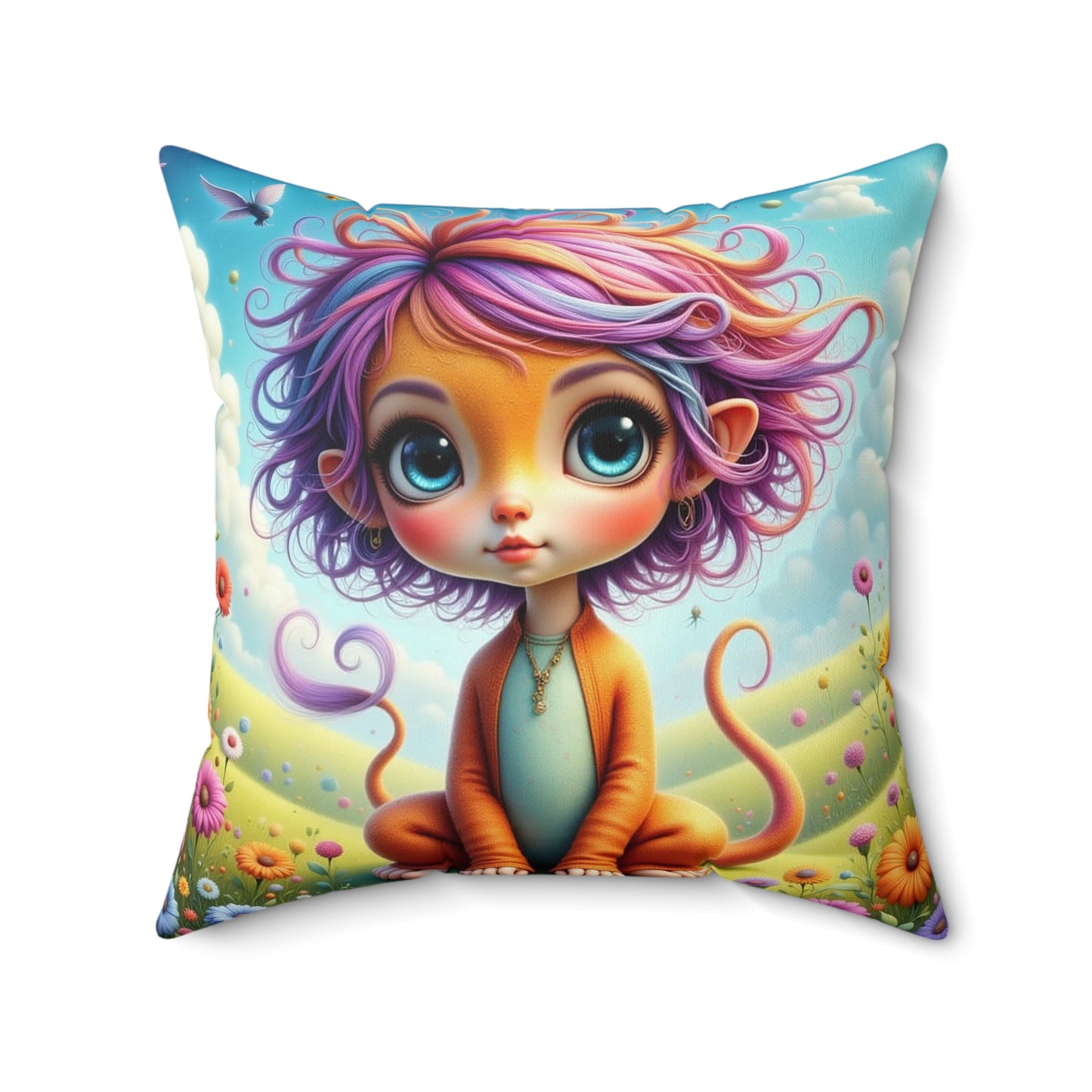 Whimsical Fantasy Cub Square Pillow - Cozy Home Decor, Cute Throw Pillow, Kids Room Accent, Fun Gift for Animal Lovers, Playful Cushion