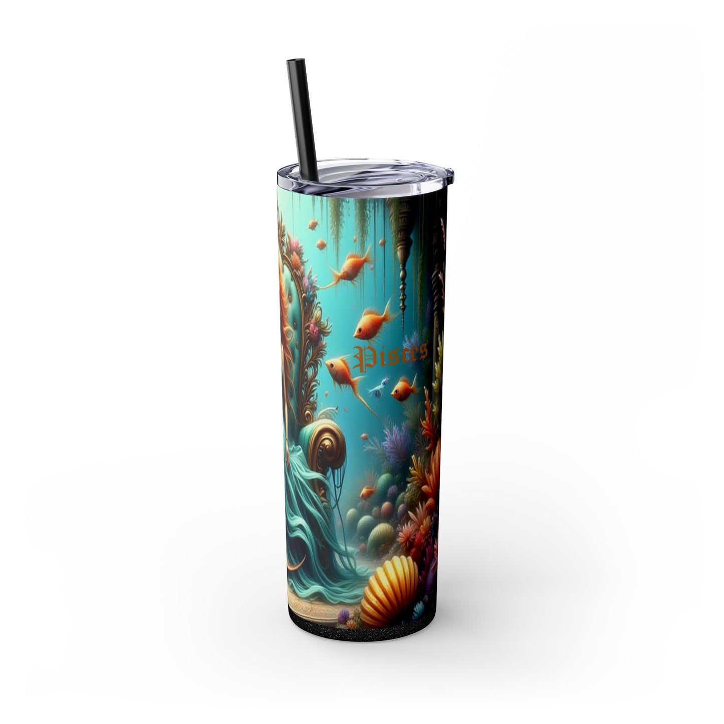 Zodiac Pisces Tumbler with Straw, 20oz