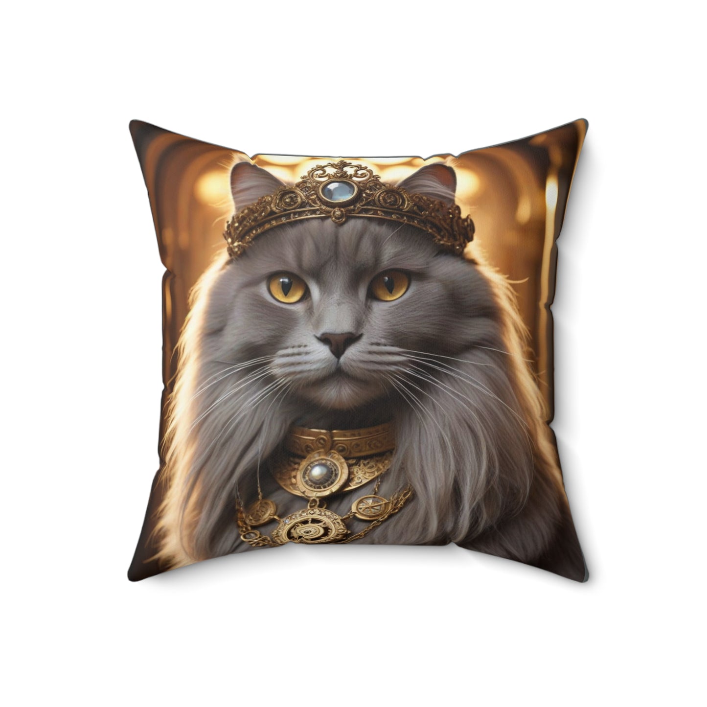Ishtar Regal Cat Pillow | Cat Decor, Home Accents, Pet Lover Gift, Cat Themed Home, Animal Lover Pillows, Steampunk