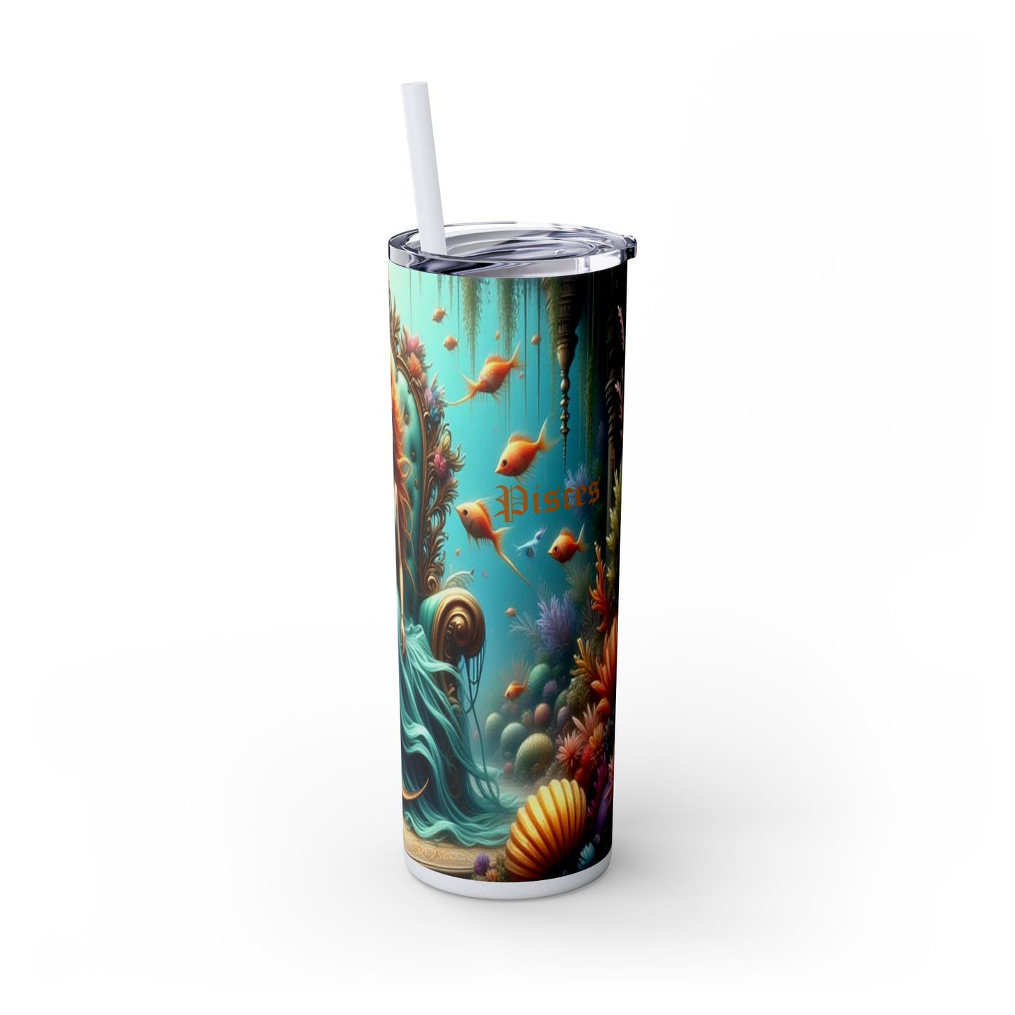 Zodiac Pisces Tumbler with Straw, 20oz