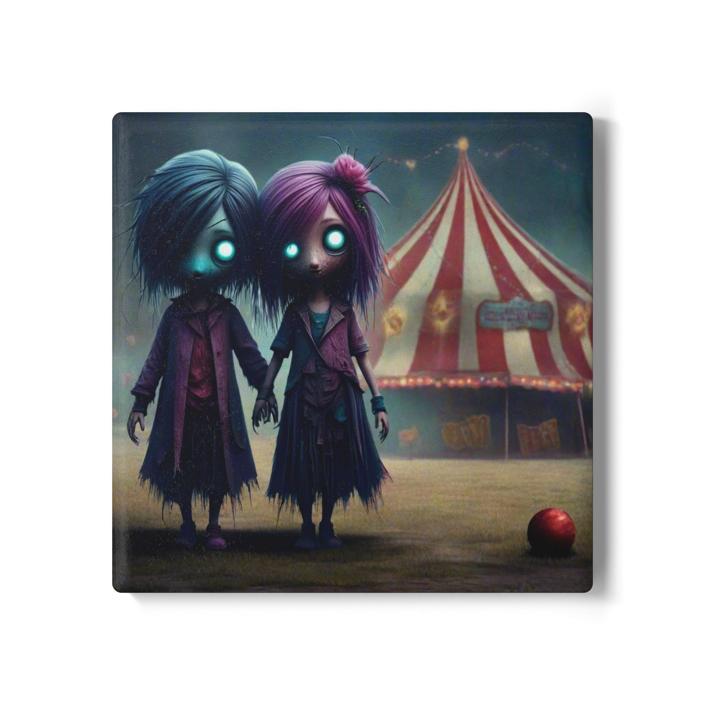 Ceramic Coaster, Tiny Terrors Clara & Cora, Gothic Designs, Gothic Kids, Zombie Kids