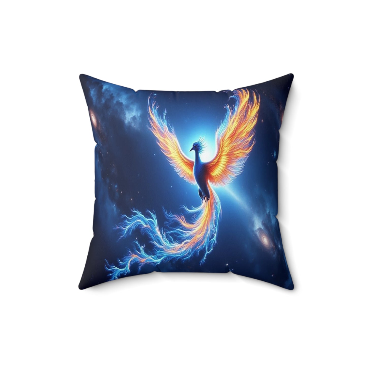 Phoenix Fire Spun Polyester Pillow, Boho Home Decor, Fantasy Gift, Artistic Cushion, Flame Inspired Decorative Pillow
