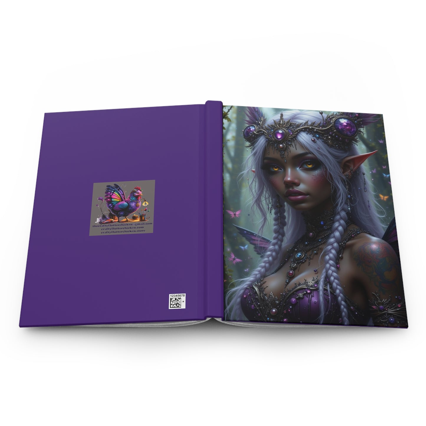 Nubian Elf Princess Enchanted Fantasy Journal, Whimsical Writing Notebook, Elf Art Cover, Gifts for Creatives, Fairy Tale Inspiration