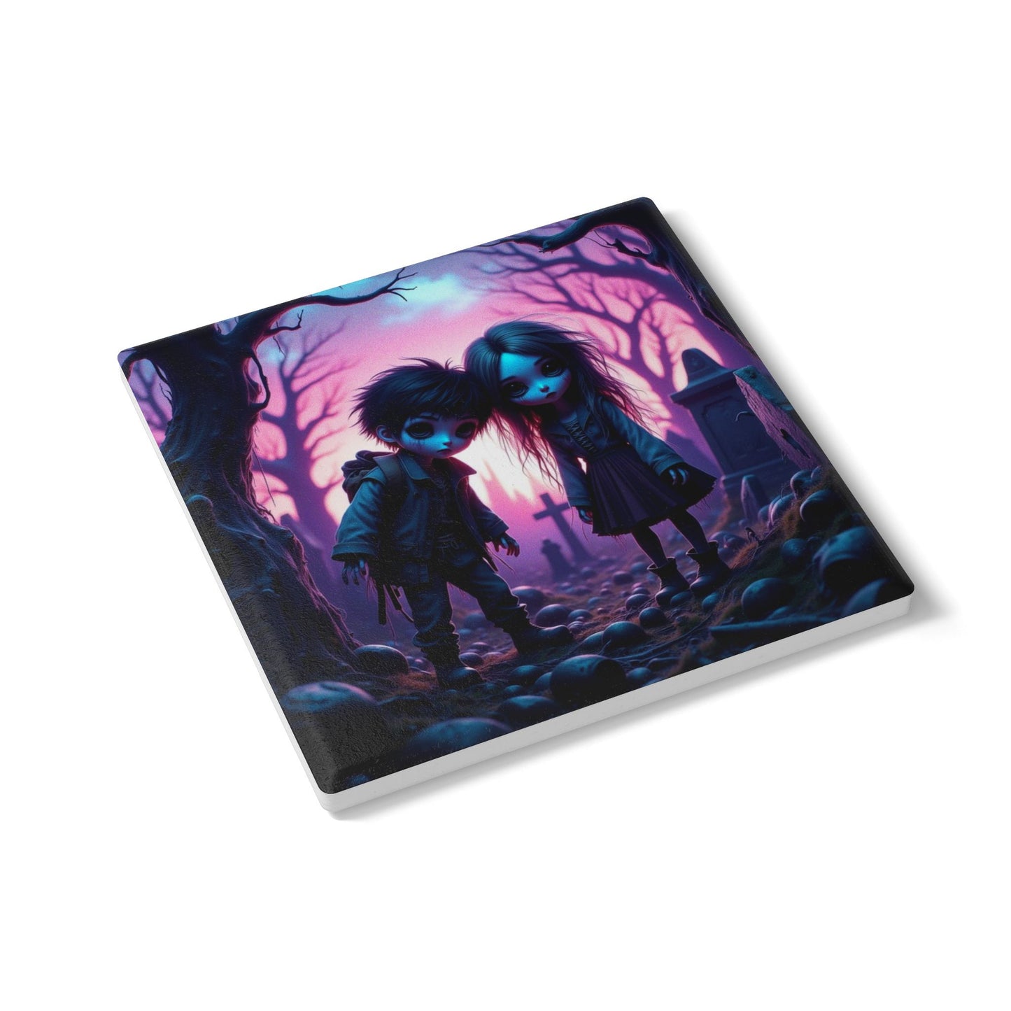 Ceramic Coaster, Tiny Terrors Luke & Lily