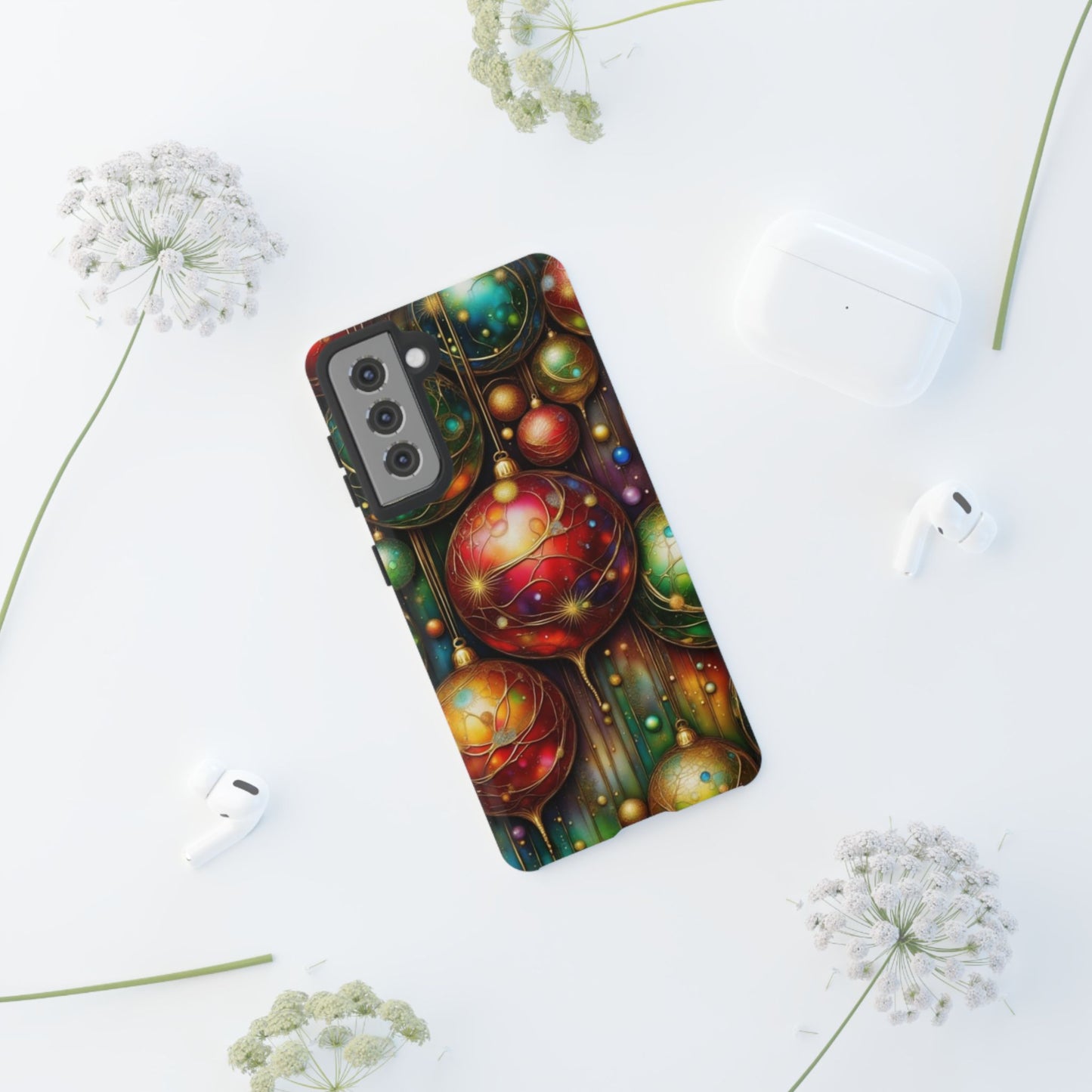 Colorful Holiday Phone Case, Festive Smartphone Cover, Christmas Gift, Artistic Phone Protector, Unique Holiday Accessory