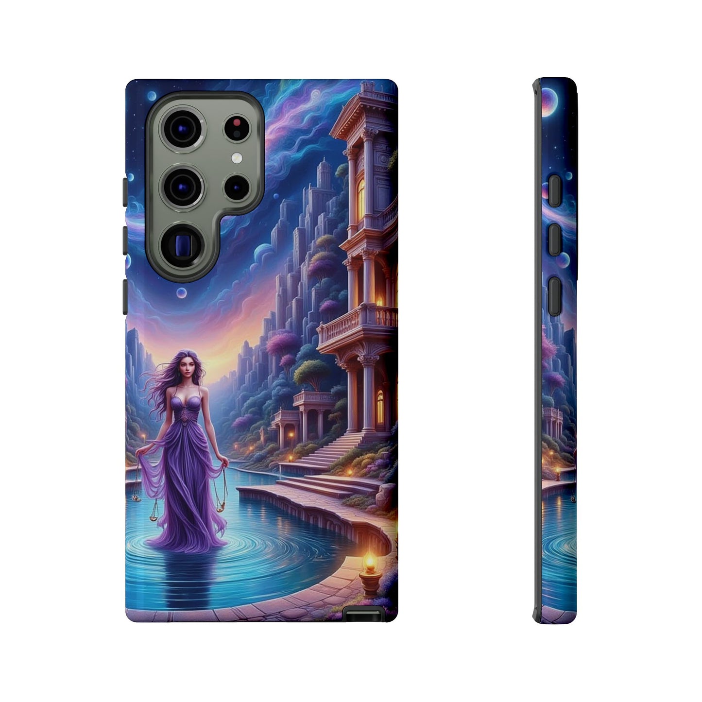 Celestial Fantasy Phone Case, Tough Case for Dreamers, Galaxy Design, Gift for Her, Magical Phone Accessory