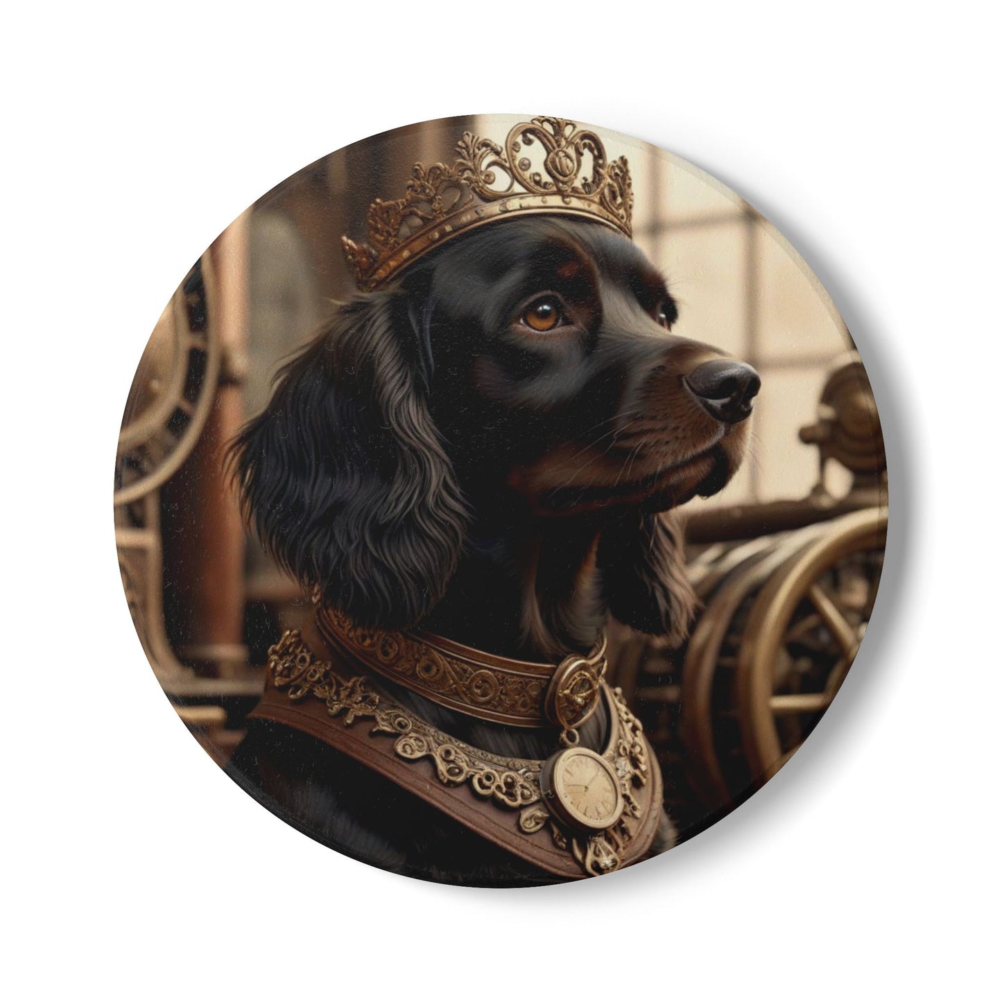 Ceramic Coaster, Steampunk Dog Black Cocker Spaniel