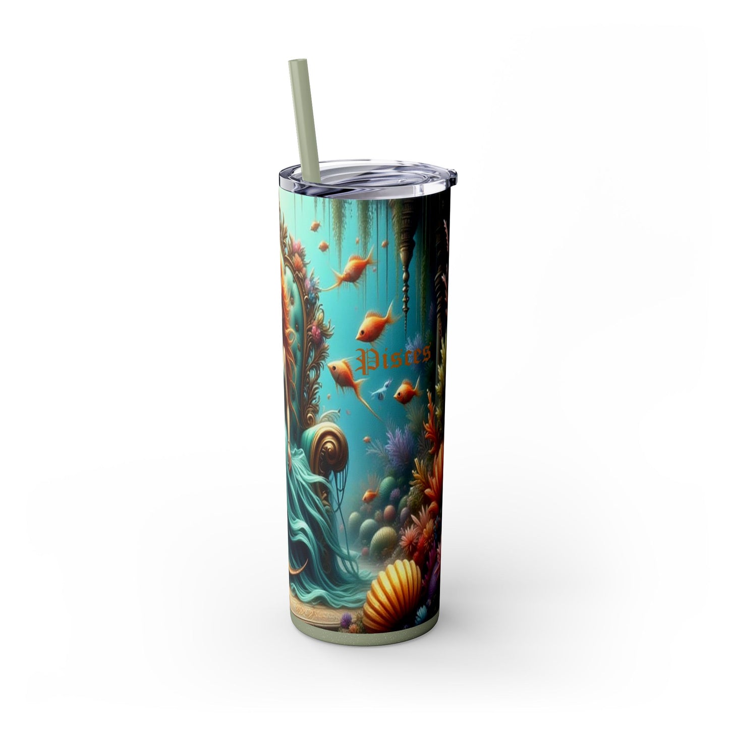 Zodiac Pisces Tumbler with Straw, 20oz