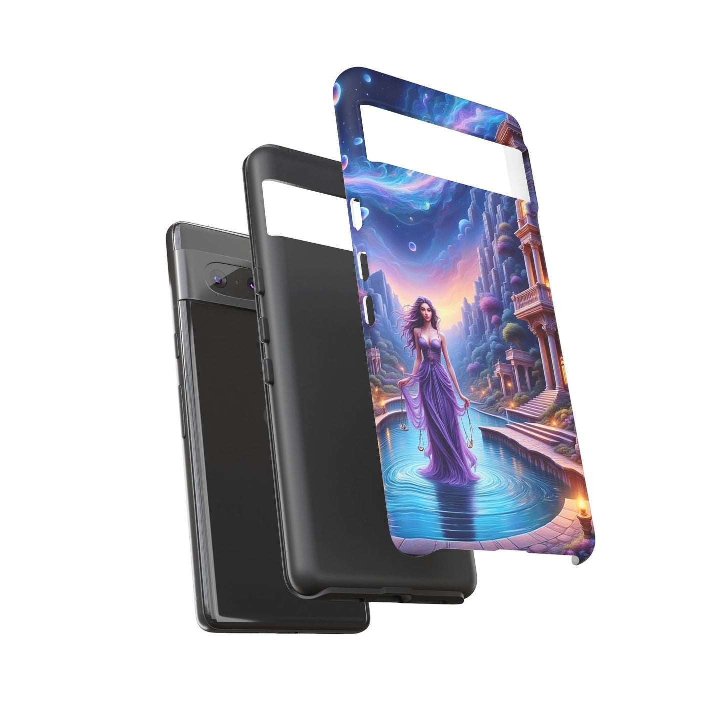 Celestial Fantasy Phone Case, Tough Case for Dreamers, Galaxy Design, Gift for Her, Magical Phone Accessory