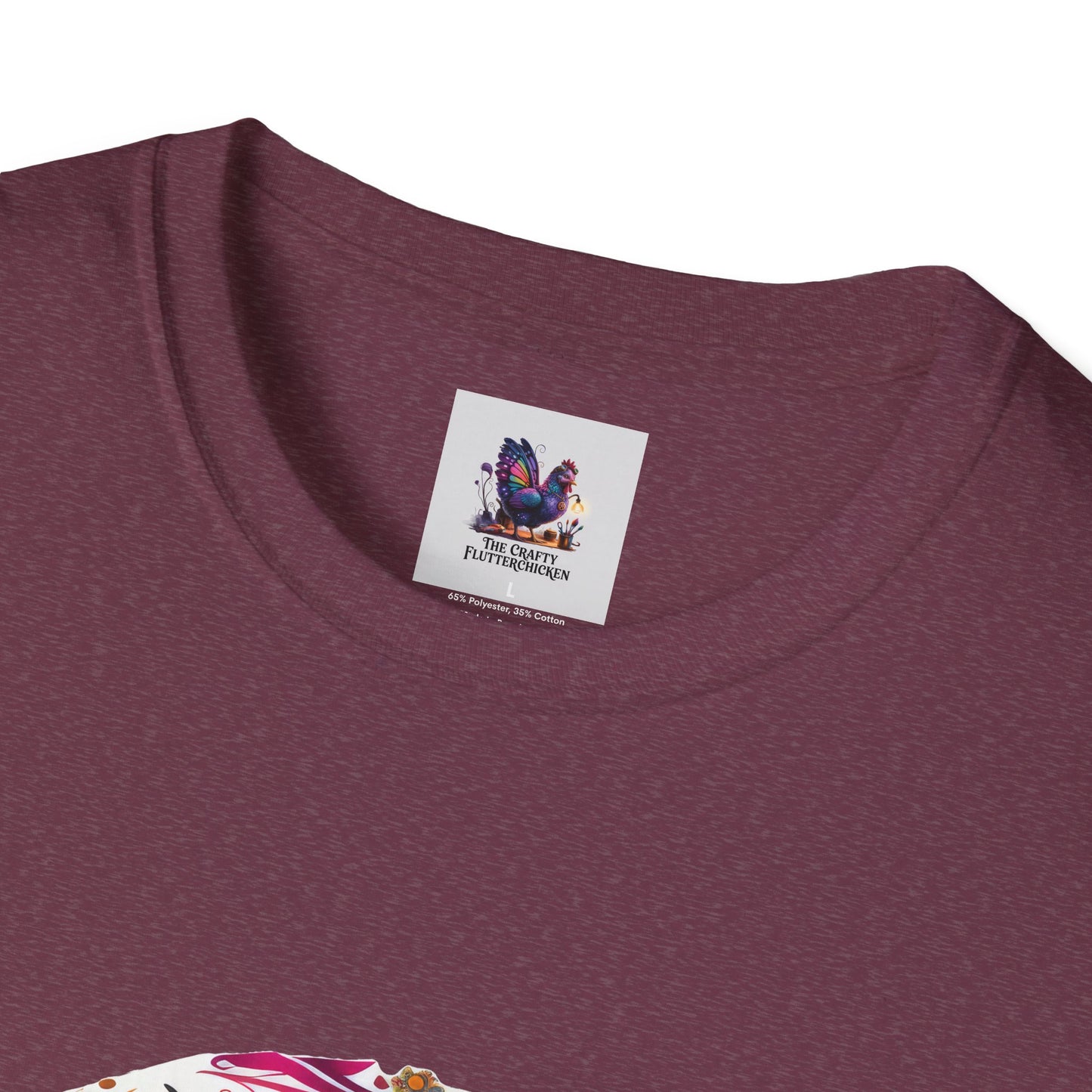 Colorful Sugar Skull Art Unisex Softstyle T-Shirt, Colorful Tee, Cute Graphic Shirt