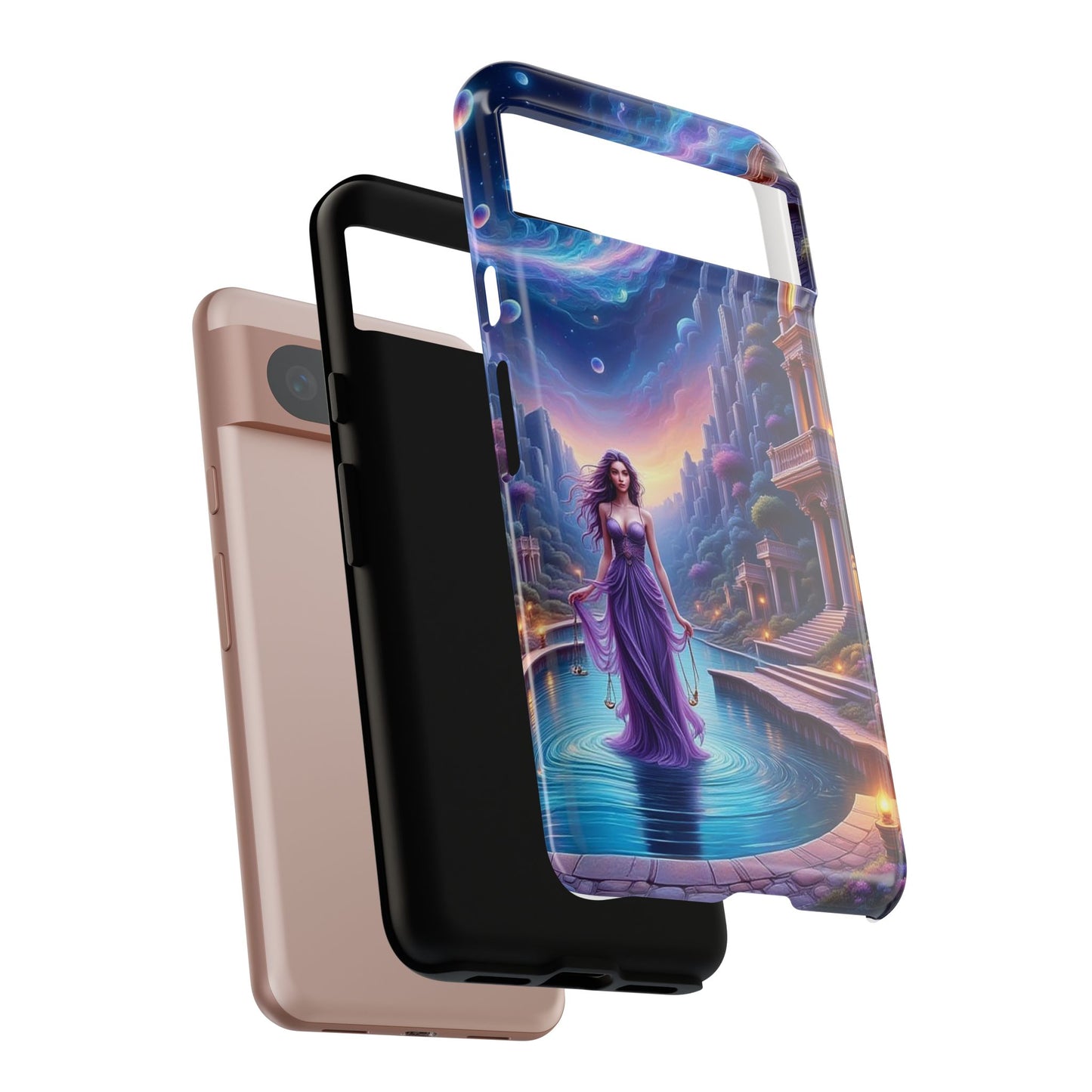 Celestial Fantasy Phone Case, Tough Case for Dreamers, Galaxy Design, Gift for Her, Magical Phone Accessory