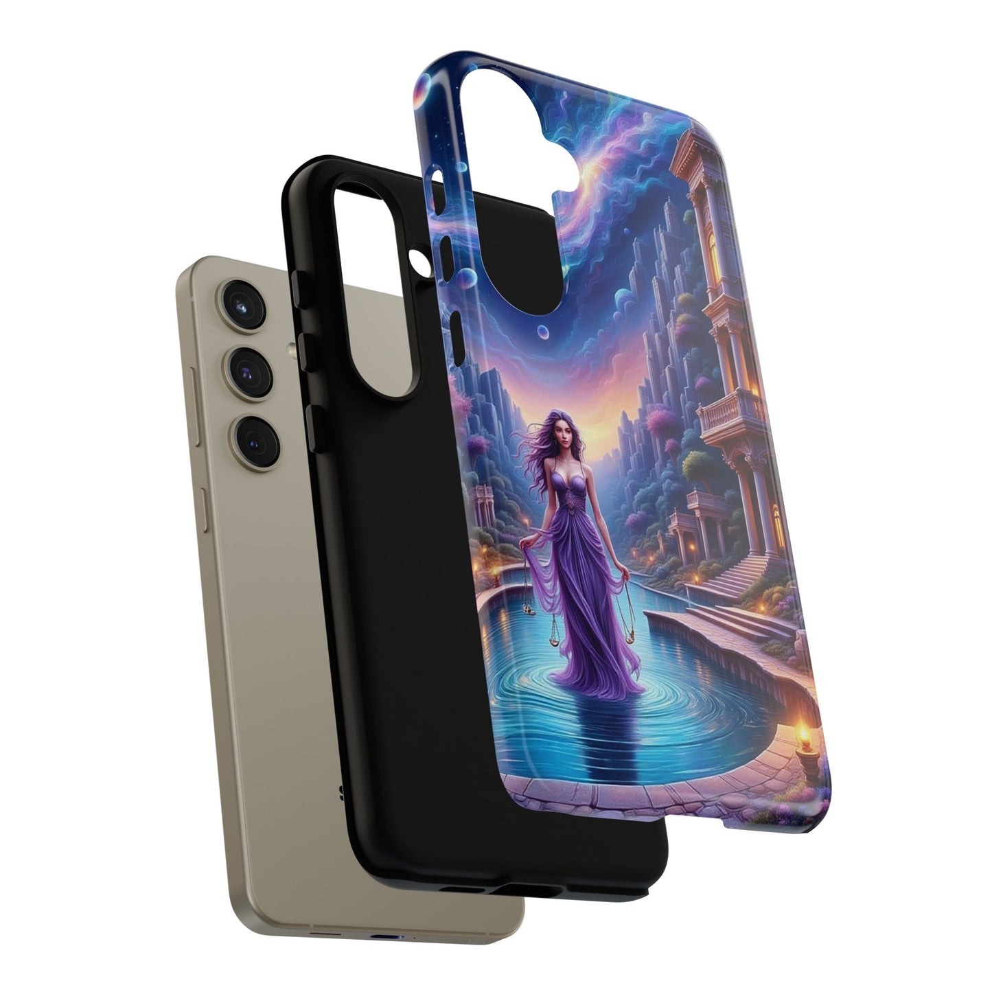 Celestial Fantasy Phone Case, Tough Case for Dreamers, Galaxy Design, Gift for Her, Magical Phone Accessory