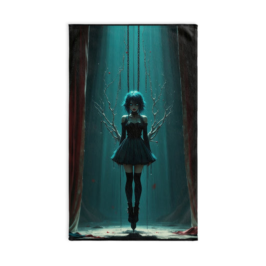 Gothic Art Hand Towel, Unique Home Decor, Gift for Art Lovers, Halloween Decor, Witchy Aesthetic Towel, Stylish Bath Accessory